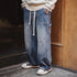 Vintage Double-Knee Lumberjack Jeans for Men – Distressed Wide-Leg Work Pants